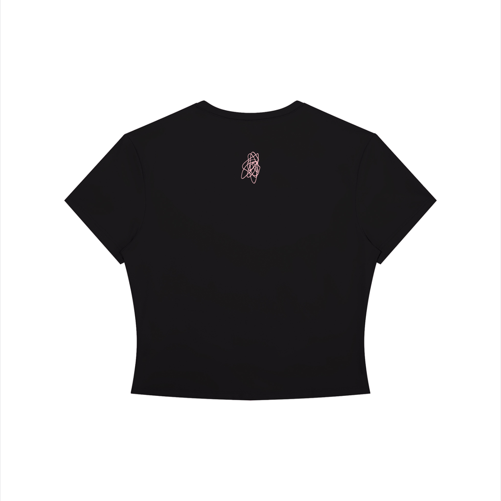 Garabata Crewneck Crop Tee (Pink Logo)