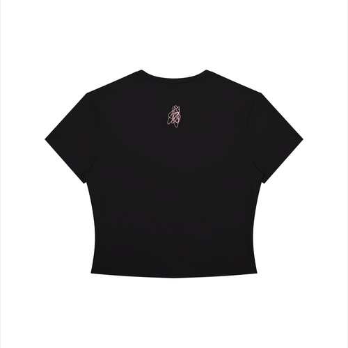 Garabata Crewneck Crop Tee (Pink Logo)
